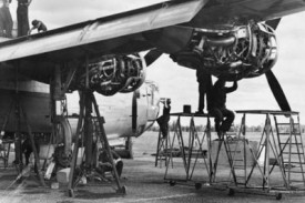 Inspecting the engines - rear view